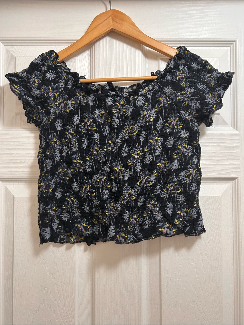 Smocked Floral Off-Shoulder Women's Top